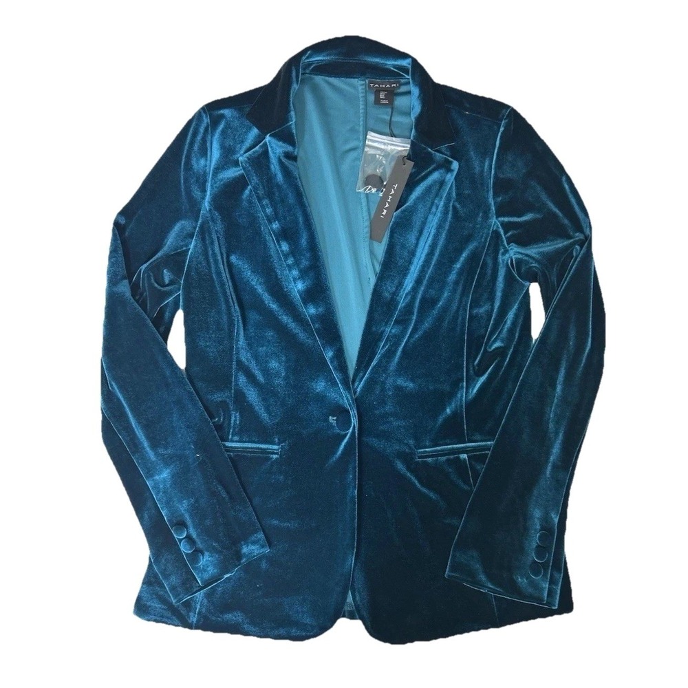 NEW TAHARI Jewel Tone Velvet Blazer Jacket Large Whimsigoth Romantic Victorian
